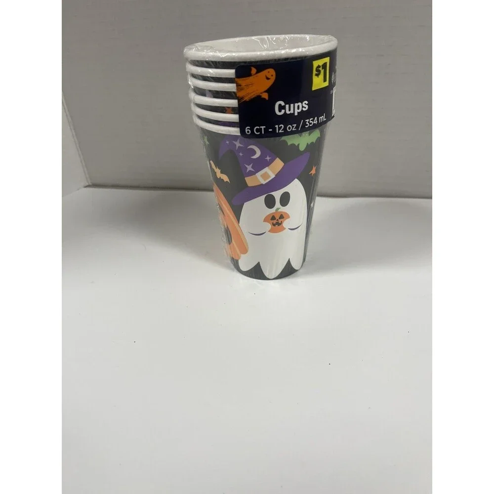 Halloween party supplies Plates, Cups, Napkins And decorations Party Of 6 #313